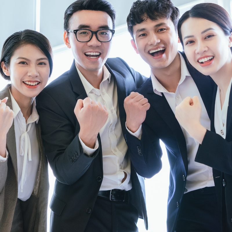 Asia Pacific colleagues celebrating a job well done